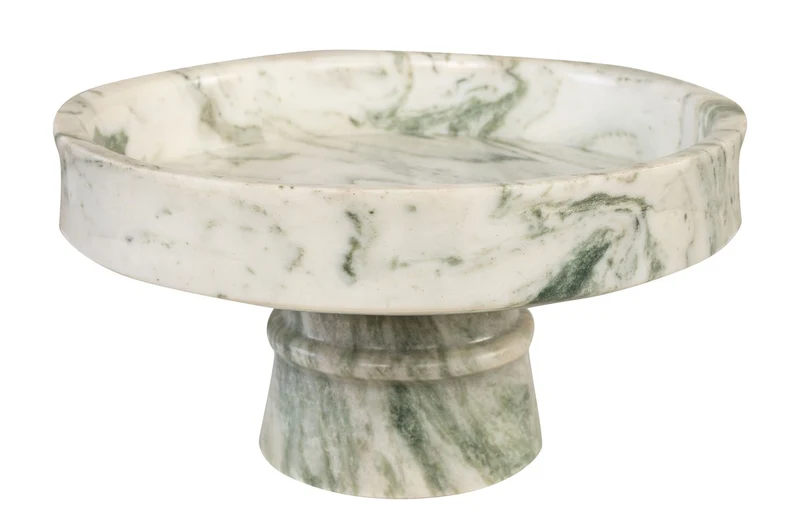 Casa Padrino Luxus Marmor Schale Grün 30 x 30 x H. 15 cm - Weit geöffnete Schale auf rundem Fuß aus hochwertigem Indian Green Onyx - Luxus Deko Accessoires