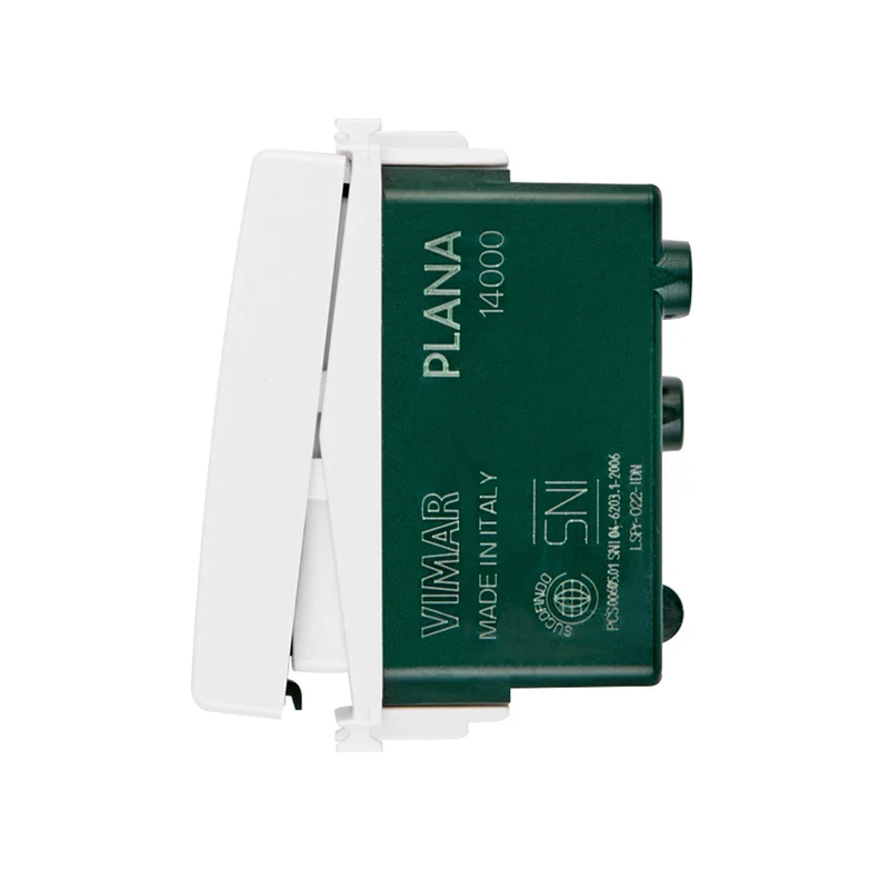 Vimar Interruttore 1P 10AX bianco, serie civile Plana, interruttore basculante, Made In Italy 14000