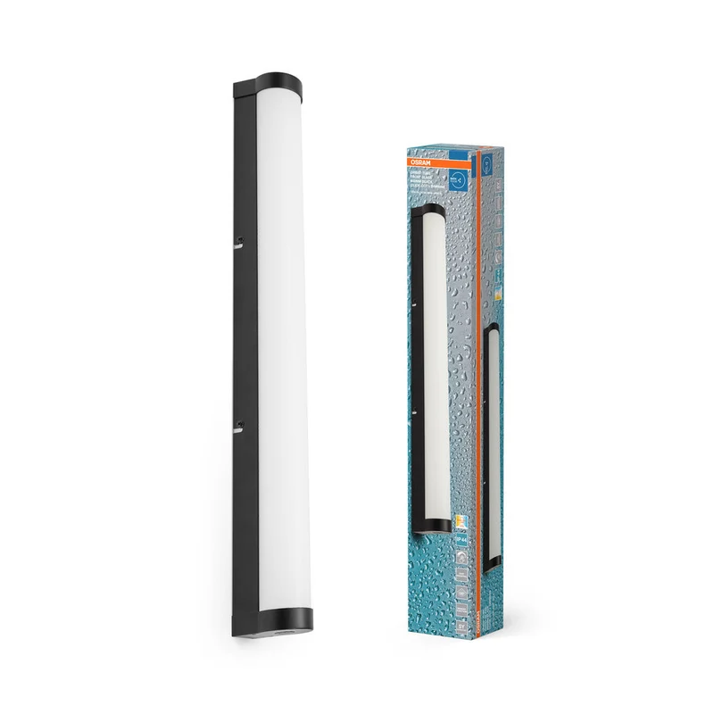 OSRAM ORBIS Tubo Specchio da bagno / Applique da parete Vetro satinato 12W 60cm nero