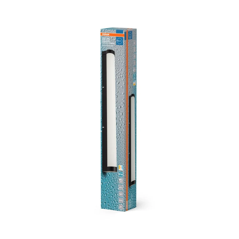 OSRAM ORBIS Tubo Specchio da bagno / Applique da parete Vetro satinato 12W 60cm nero