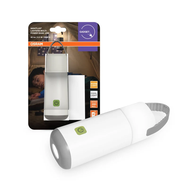 OSRAM NIGHTLUX LANTERNA POWERBANK batteria LED luce 0,50W / 3000-4000K