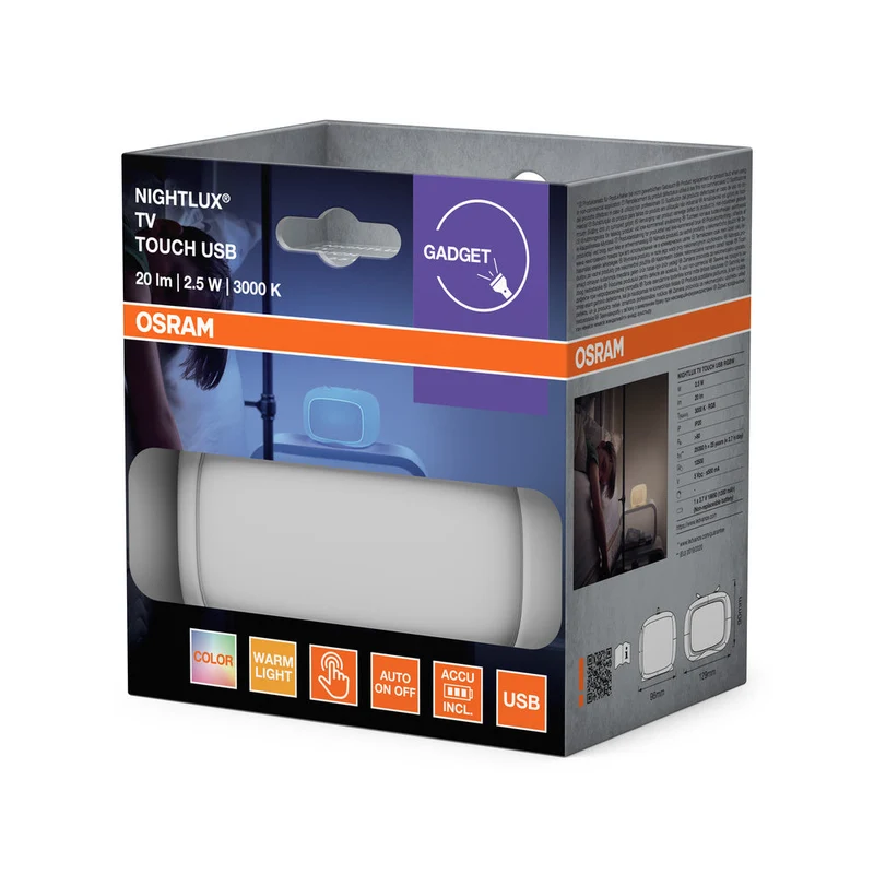 OSRAM NIGHTLUX TOUCH TV USB RGBW multicolore a batteria LED luce notturna 0,50W