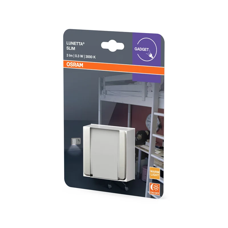 OSRAM LUNETTA® Slim luce notturna con sensore LED per presa 0,30W / 3000K bianco caldo