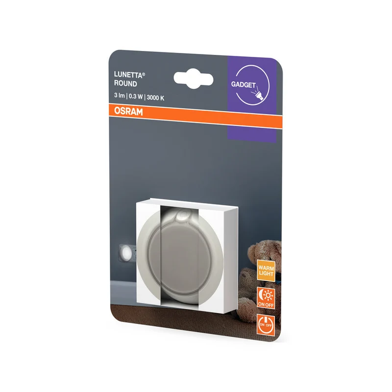 OSRAM LUNETTA® Lampada Notturna Rotonda Bianca, 3lm, 0.3W, 3000K