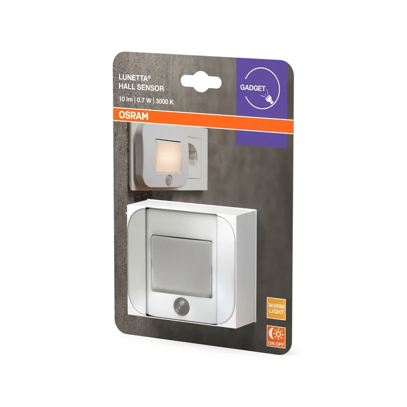 OSRAM LED luce notturna, lampada per uso interno, bianco caldo, sensore di movimento integrato, sensore Hall Lunetta