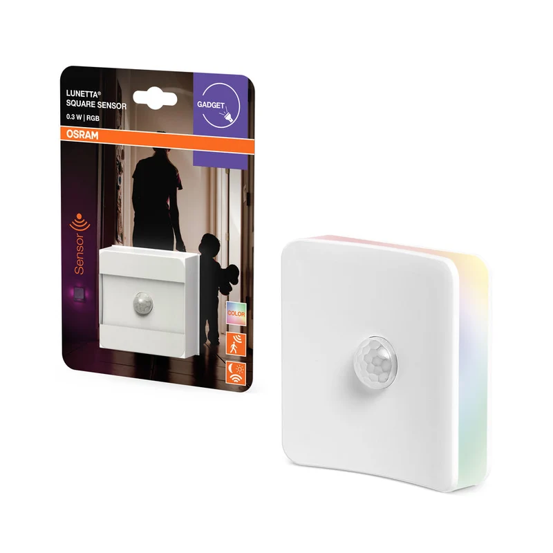 OSRAM LUNETTA SQUARE RGB luce notturna con sensore di movimento, 0,3W