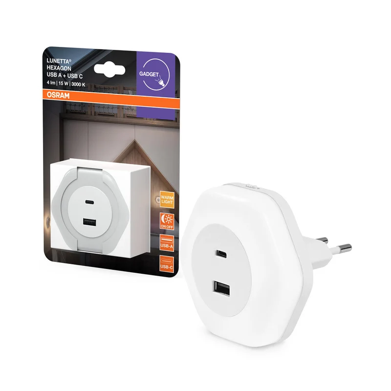 OSRAM LUNETTA HEXAGON Luce notturna per presa, 5W, 5lm