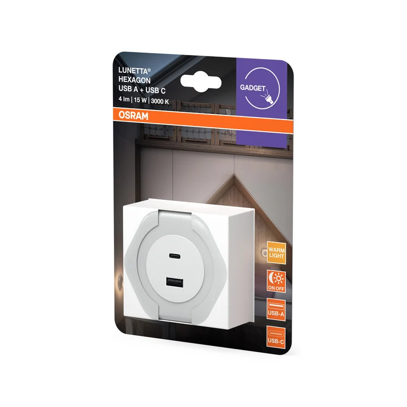 OSRAM LUNETTA HEXAGON Luce notturna per presa, 5W, 5lm
