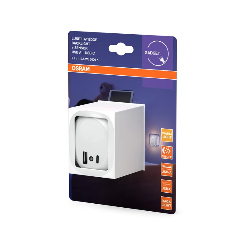 OSRAM LUNETTA EDGE Luce notturna per presa, 0,35W, 10lm, bianco
