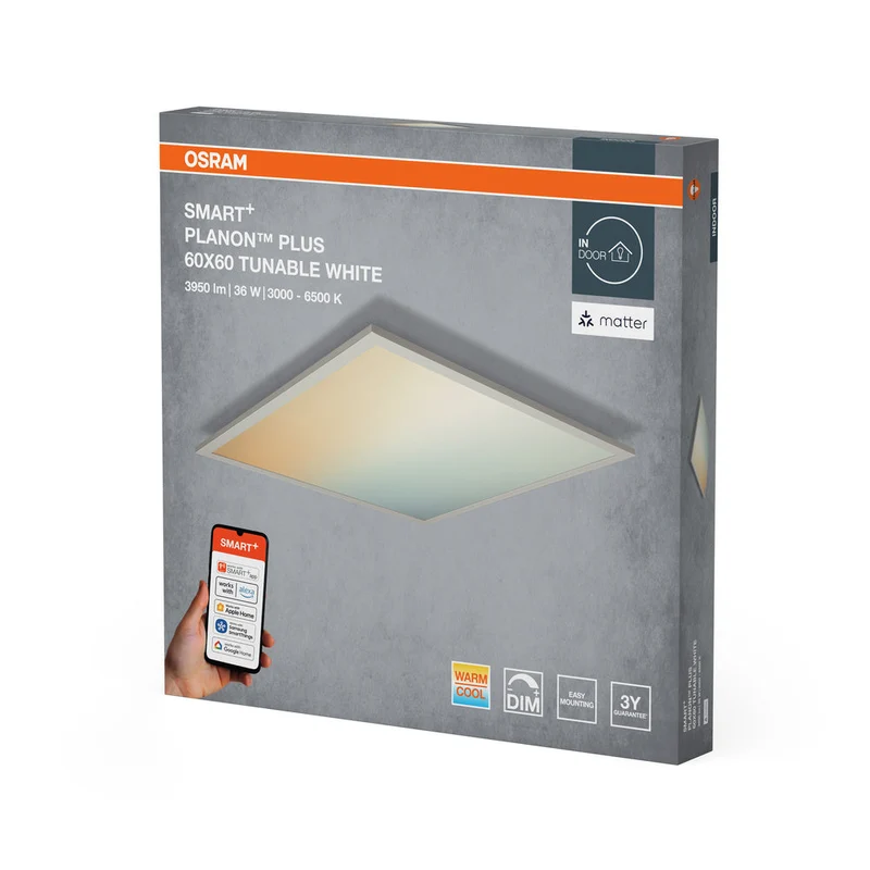 OSRAM Matter SMART+ PLANON PLUS Pannello LED Regolabile Bianco 600X600