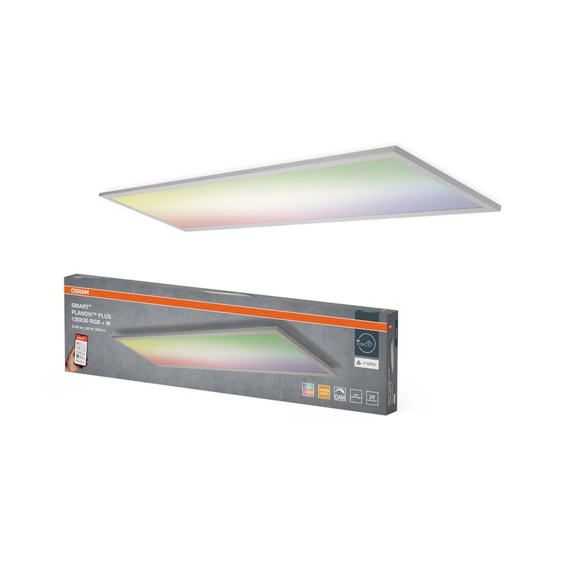 OSRAM Matter SMART+ PLANON PLUS MULTICOLOR Pannello, RGB, 120cm x 30cm, Compatibile con Google e Alexa