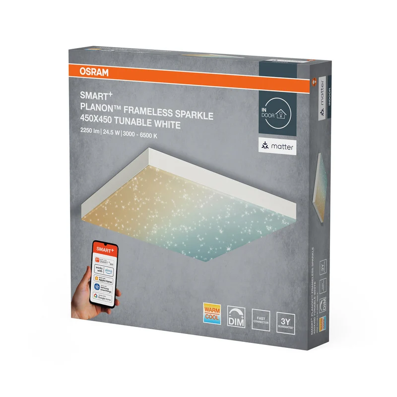 OSRAM Matter SMART+-pannello luminoso glitter 450X450, 24,5W