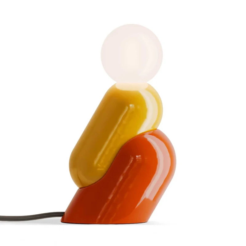 Tata - Lampe à poser en céramique et verre, style éclectique, H 22,5 cm