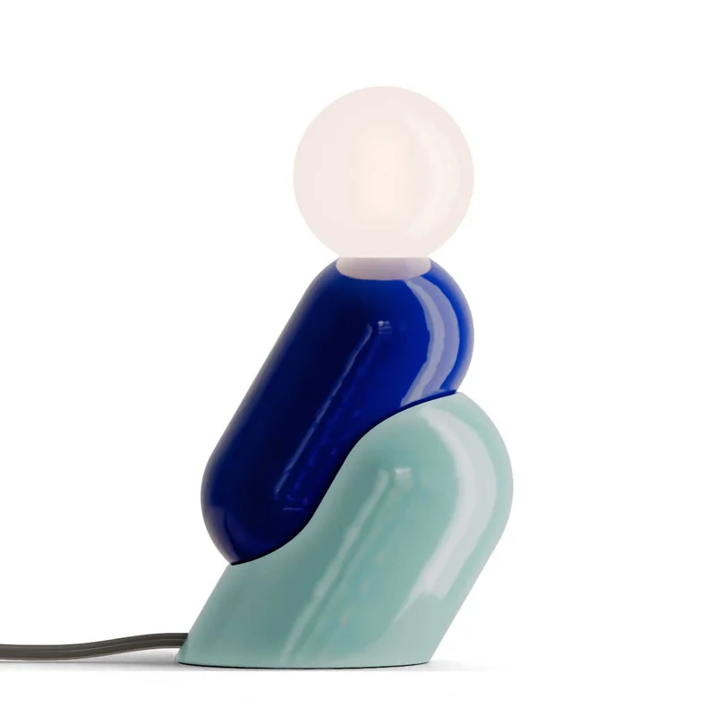 Tata - Lampe à poser en céramique et verre, style éclectique, H 22,5 cm