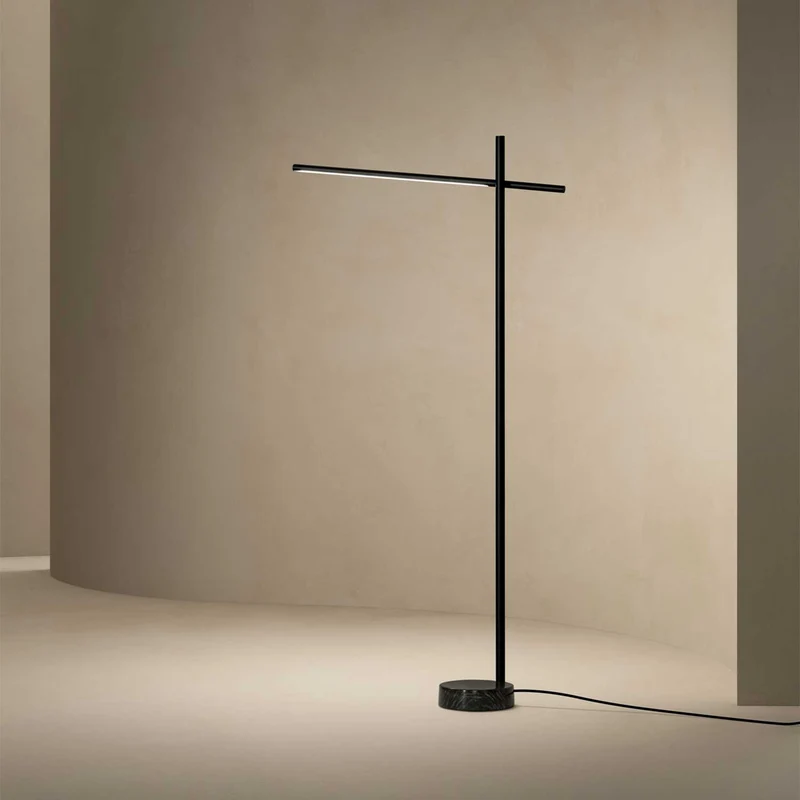 Tubs - Lampadaire LED en acier et marbre, style architectural