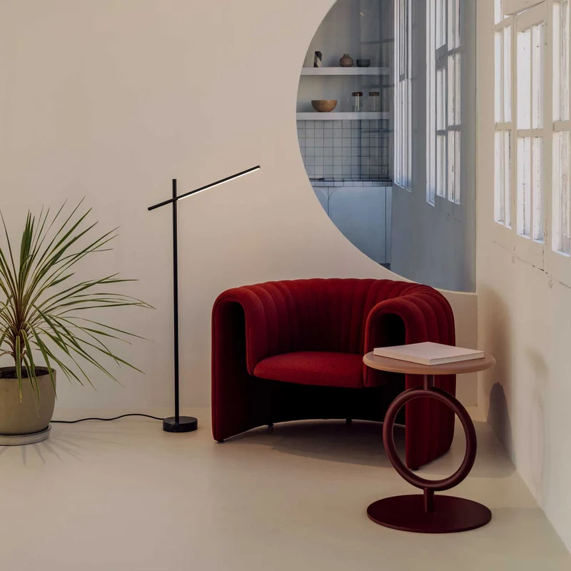 Tubs - Lampadaire LED en acier et marbre, style architectural