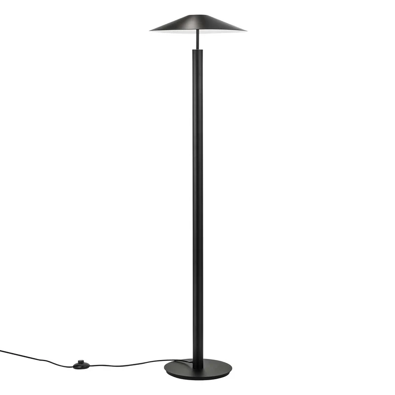 H - Lampadaire LED en acier et acrylique sablé, style minimaliste