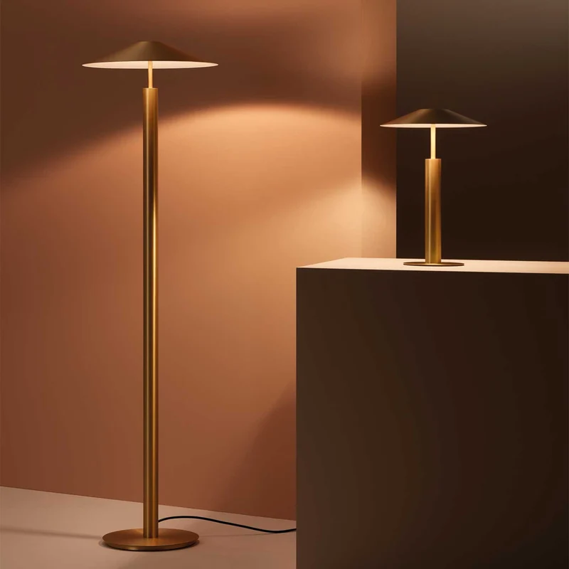 H - Lampadaire LED en acier et acrylique sablé, style minimaliste