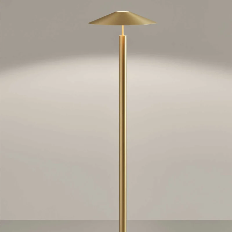 H - Lampadaire LED en acier et acrylique sablé, style minimaliste