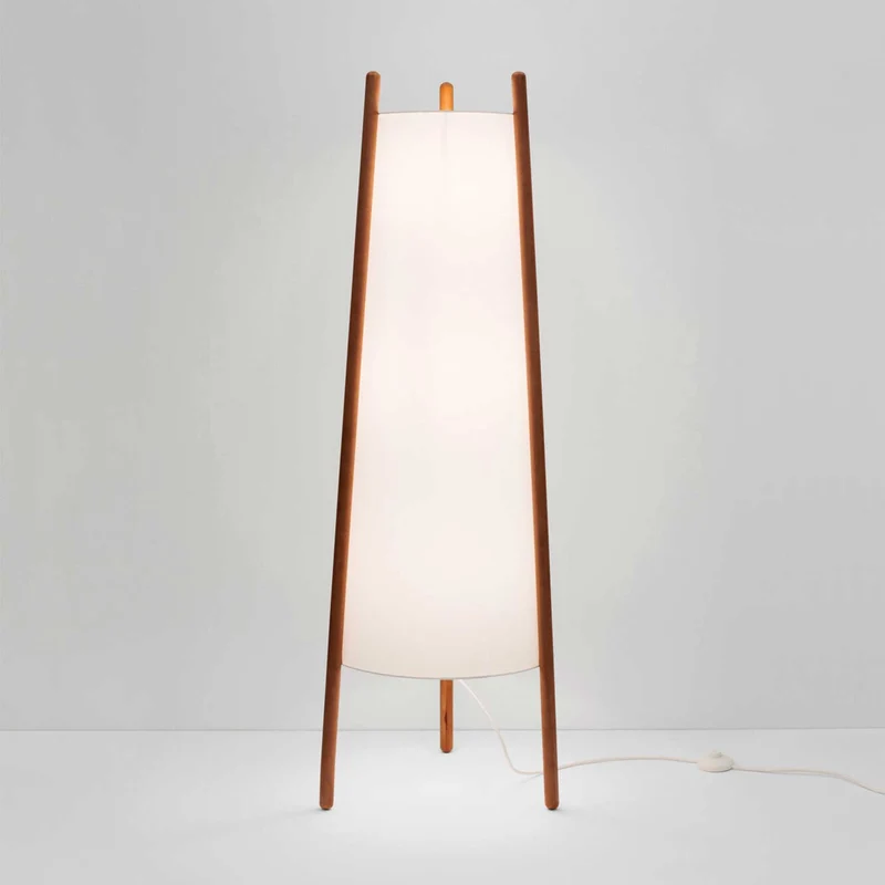 Woody - Lampadaire en bois et textile, style scandinave