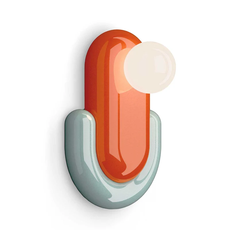 Eclair - Applique murale en céramique et verre, style éclectique, H 35 cm