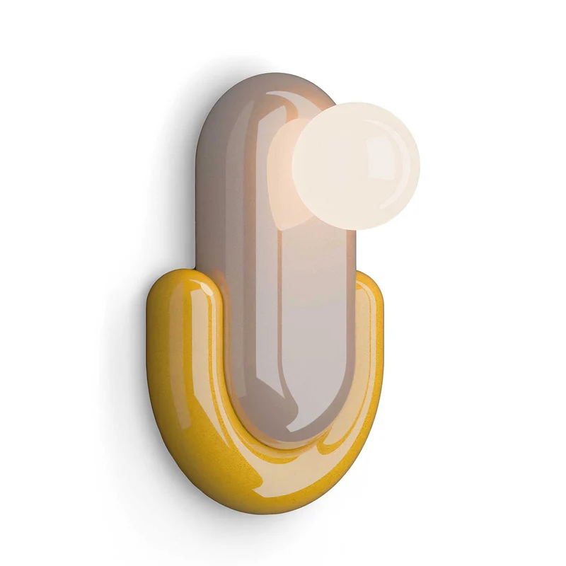 Eclair - Applique murale en céramique et verre, style éclectique, H 35 cm