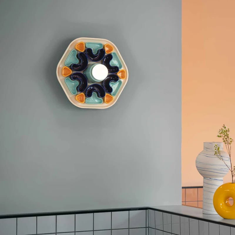 Phytia - Applique murale en céramique, style éclectique, H 40 cm