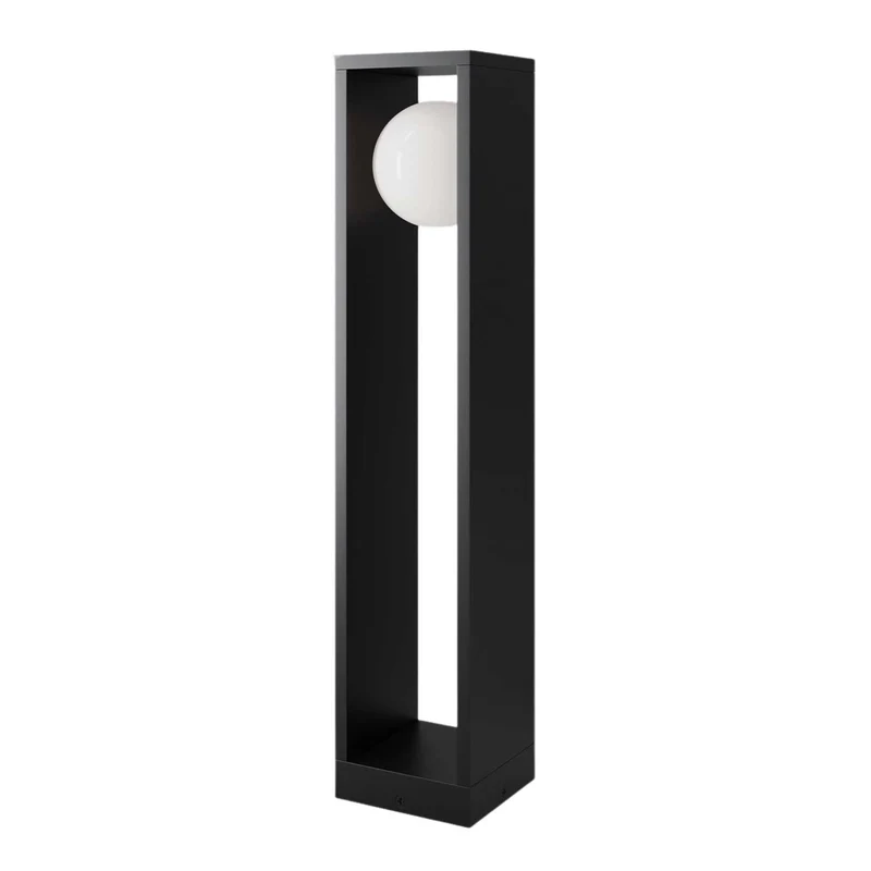 Slate - Borne LED décorative en acier et verre, style contemporain