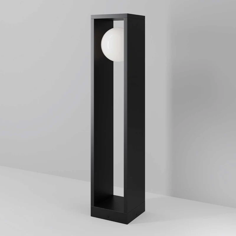 Slate - Borne LED décorative en acier et verre, style contemporain