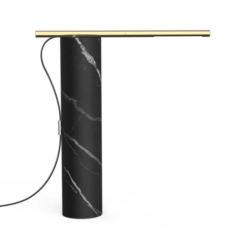 T.O - Lampe à poser en marbre et acier, style Art déco