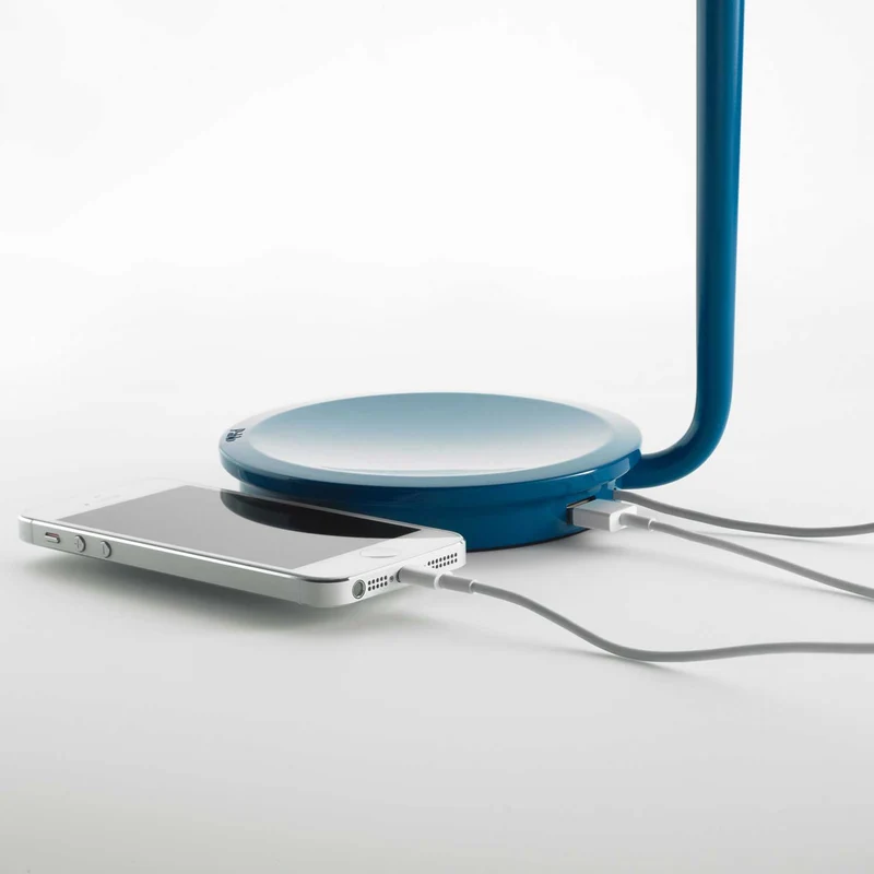 Pixo - Lampe à poser de bureau rotative en acier, style contemporain