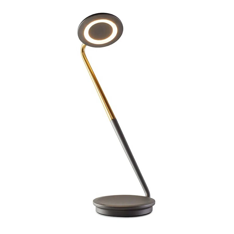 Pixo - Lampe à poser de bureau rotative en acier, style contemporain