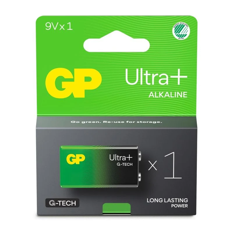 Batteria GP Ultra Plus Alcalina 9V: 1604 AUP/LR20 Confezone da 1 batteria