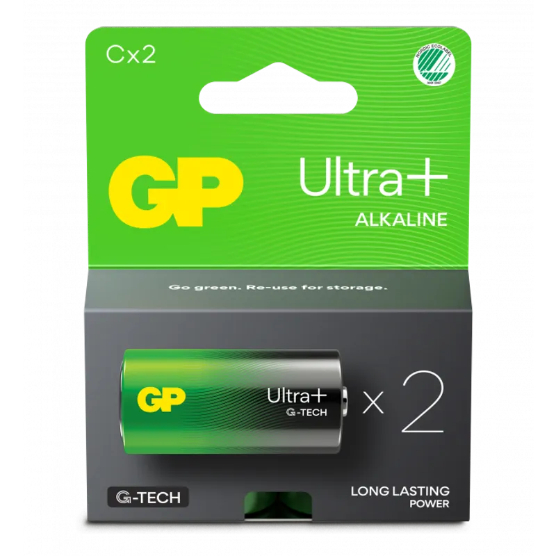 Batterie GP Ultra Plus Alcaline Mezza torcia C: 14 AUP/LR14 Confezone da 2 batterie
