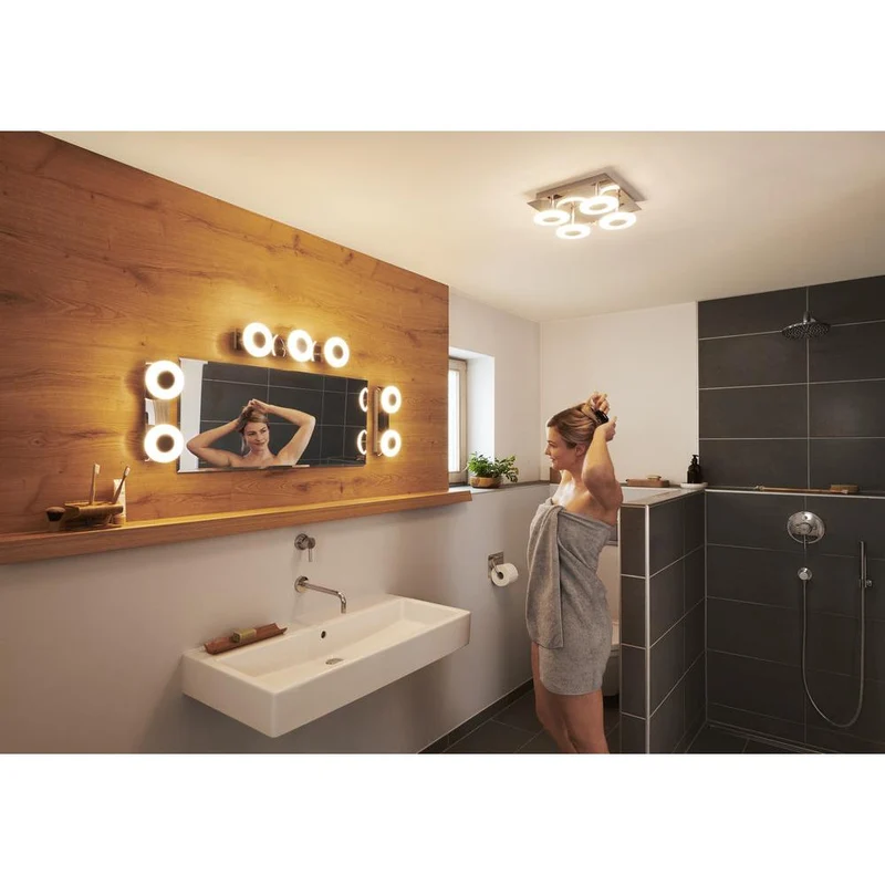 OSRAM Matter SMART+ ORBIS WAVE LED Lampada da soffitto per bagno 30x30cm Bianco regolabile 26W / 3000-6500K