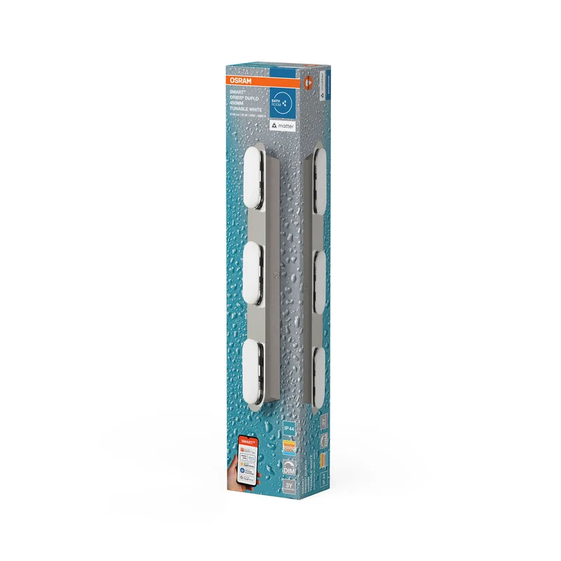 OSRAM Matter SMART+ ORBIS DUPLO LED Applique da bagno 45cm Bianco regolabile 20W / 3000-6500K