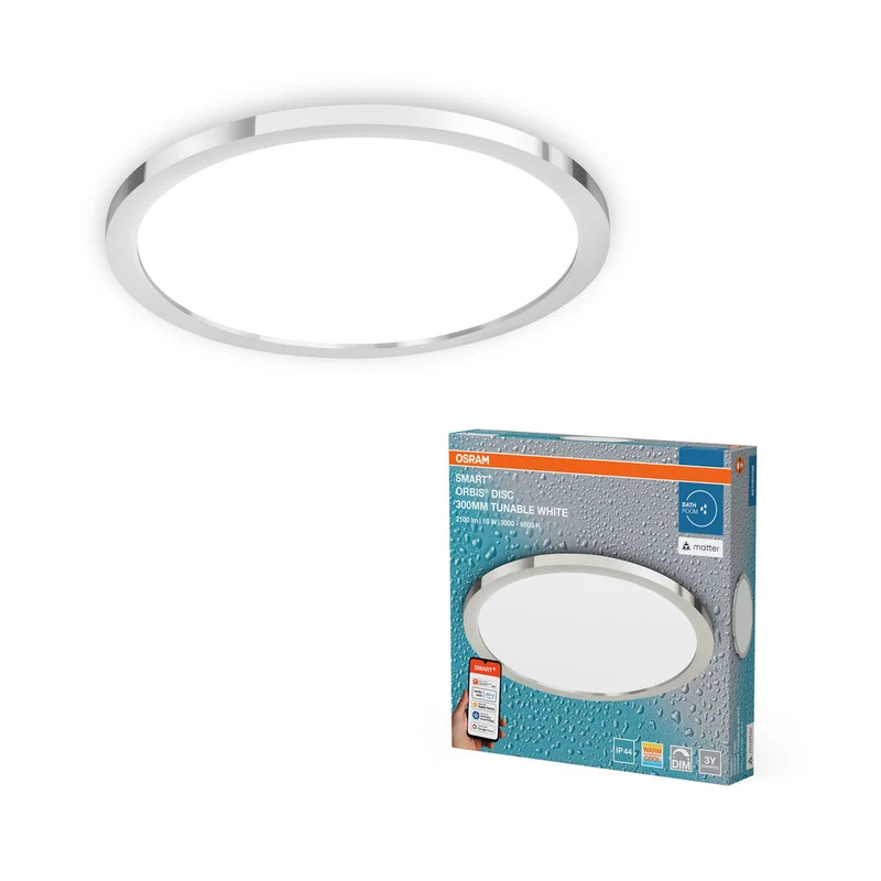 OSRAM Matter SMART+ ORBIS DISC LED Lampada da soffitto per bagno 30cm Bianco regolabile 18W / 3000-6500K