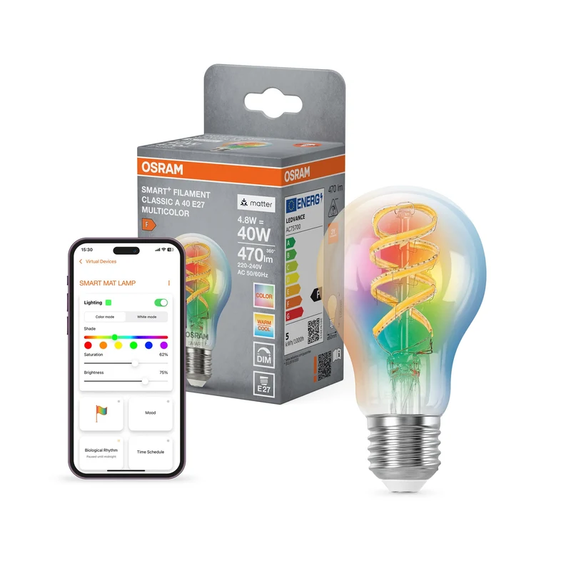 SMART+ FILAMENTO MATTER CLASSIC shapes multicolor 4.8W 827...865 Multicolor E27 8