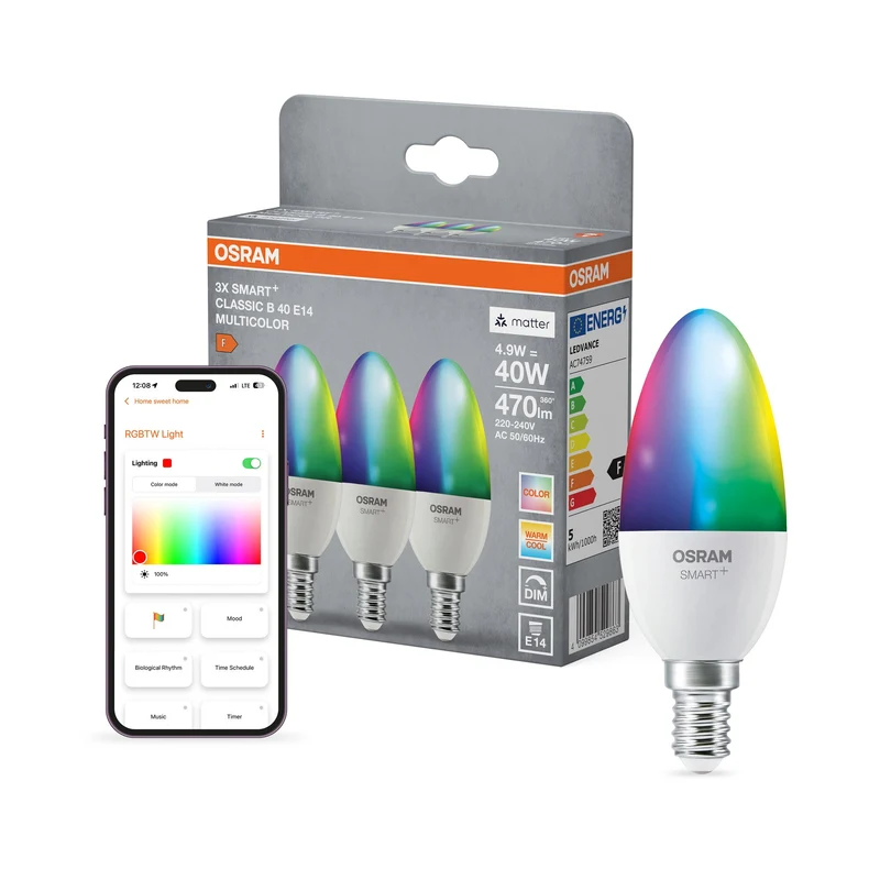 SMART+ MATTER CLASSIC forme Multicolore 4.9W 827...865 Multicolore E14 TRIPLO PACCO 5