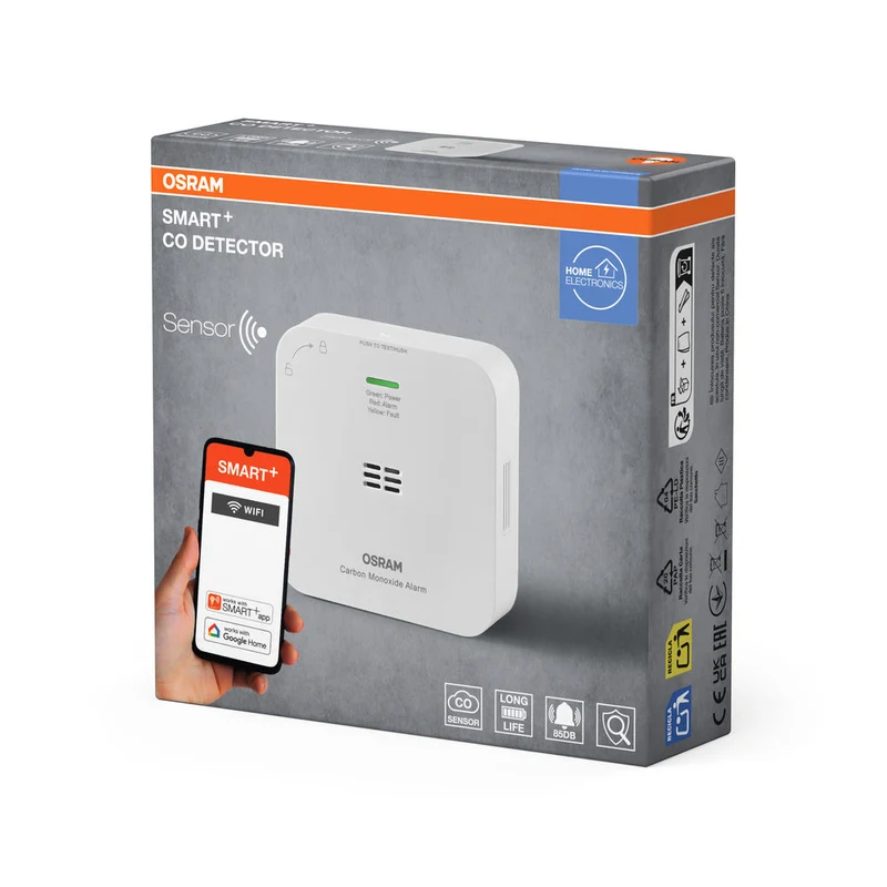 OSRAM Wifi SMART+ Rilevatore di monossido di carbonio CO, Bianco