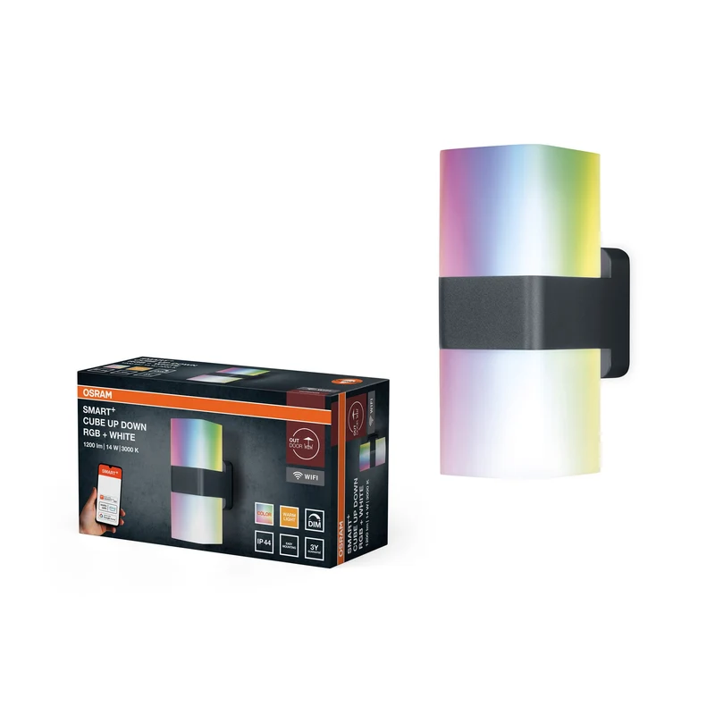 OSRAM Wifi SMART+ Cubo Multicolore UpDown RGB + W, 950lm, 14W, 3000K