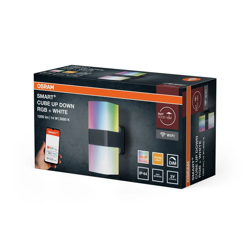 OSRAM Wifi SMART+ Cubo Multicolore UpDown RGB + W, 950lm, 14W, 3000K