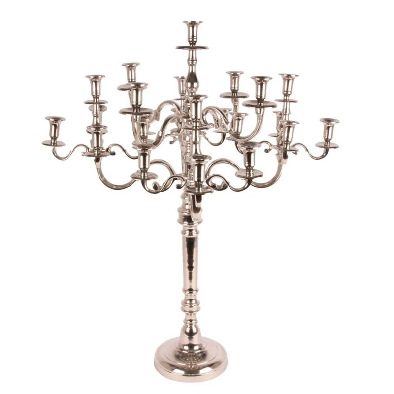 Casa Padrino Luxus Kandelaber Silber Ø 80 x H. 100 cm - 25-armiger Kerzenleuchter