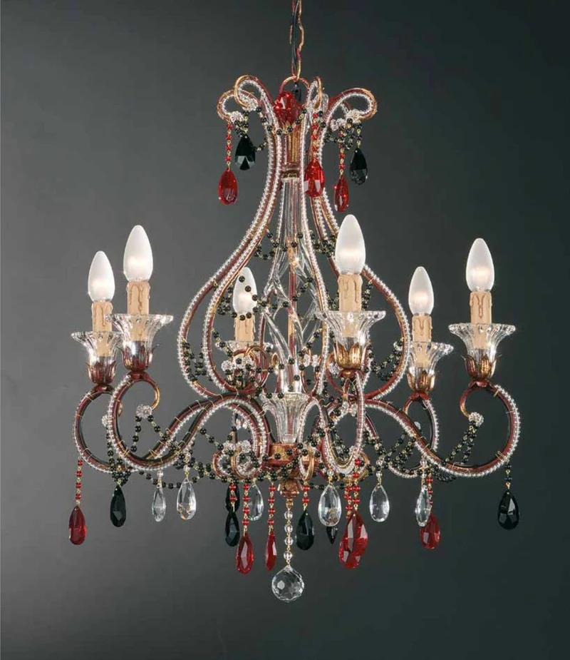 Casa Padrino Barock Kronleuchter Ø 65 x H. 65 cm 6-flammig - Handgefertigte Leuchte aus Italien - Barock Leuchten