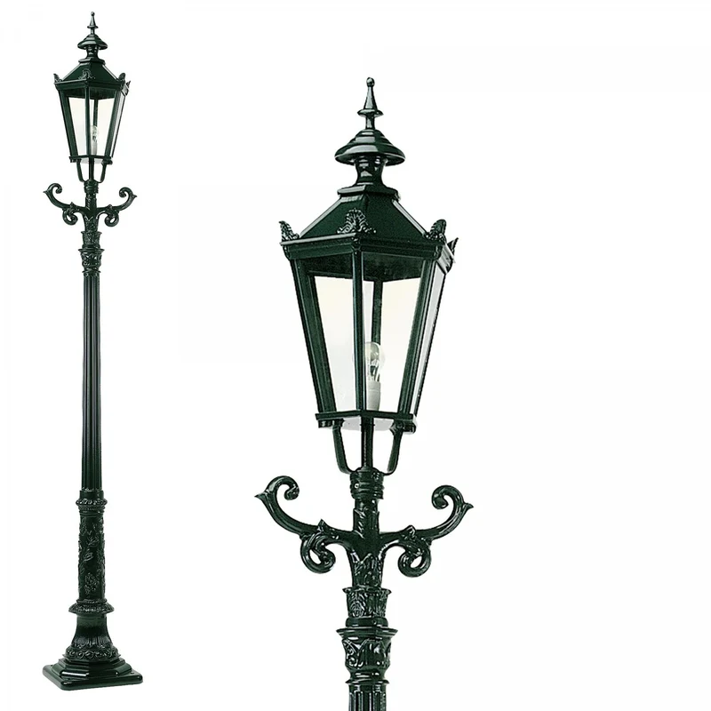 Casa Padrino Jugendstil Gartenlaterne 42 x 35 x H. 275 cm - Verschiedene Farben - Nostalgische Wetterfeste Außenleuchte