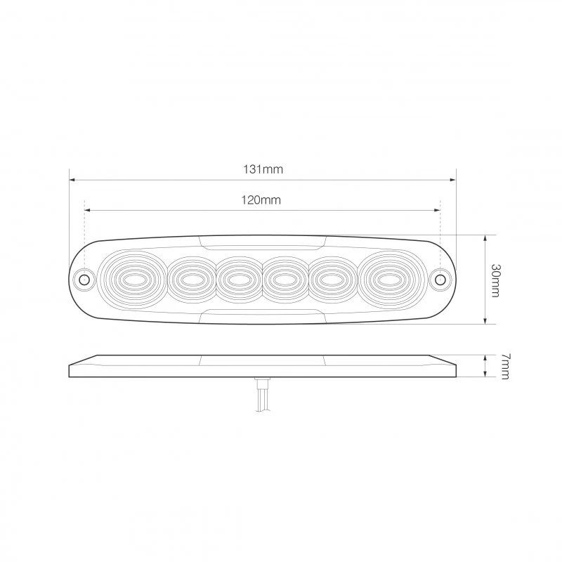 Lampada di avvertimento a 6 LED a basso profilo