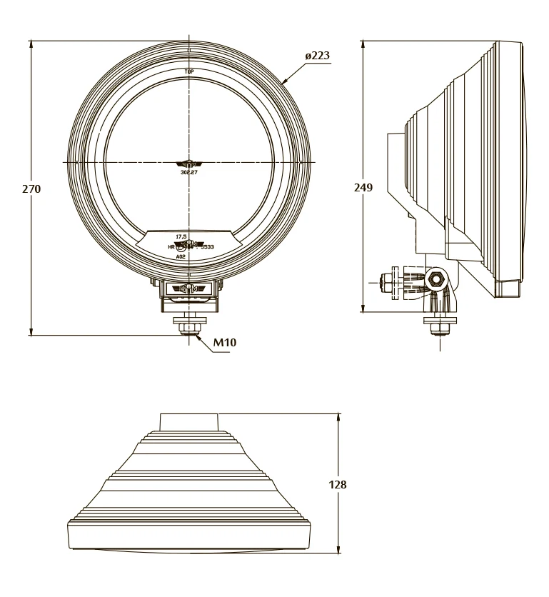 Lampada di guida con lampadina rotonda SIM e luce di parcheggio con lampadina / 9 pollici