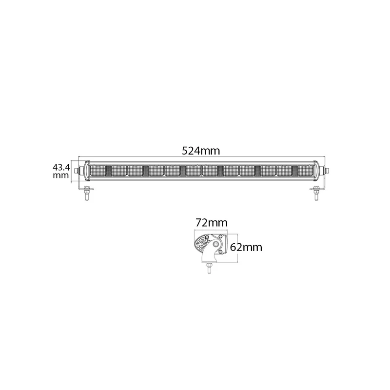 Barra luminosa a LED da 20" con luce di posizione