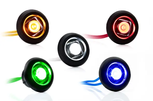 Lampada di indicatore rotonda a LED Bulls Eye con guarnizione piatta e curva