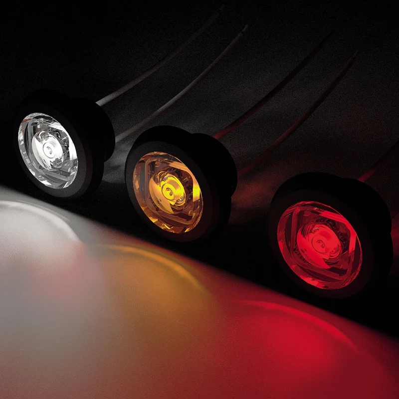 Lampada di indicatore rotonda a LED Bulls Eye con guarnizione piatta e curva